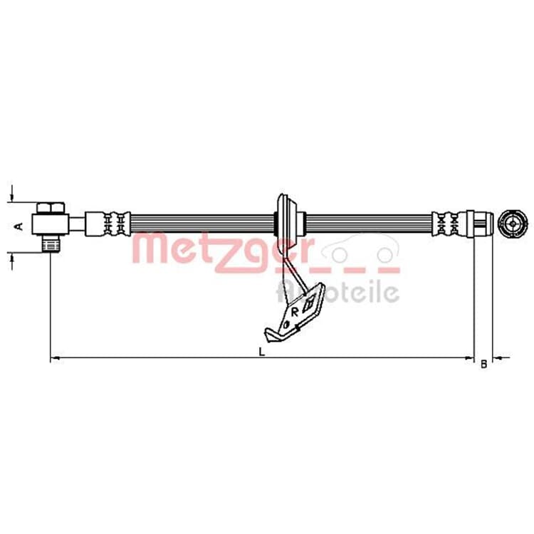 Metzger Bremsschlauch vorne rechts Mercedes M-Klasse von METZGER