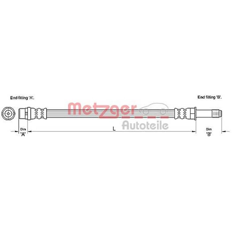 Metzger Bremsschlauch vorne rechts Mercedes Sprinter VW Crafter von METZGER