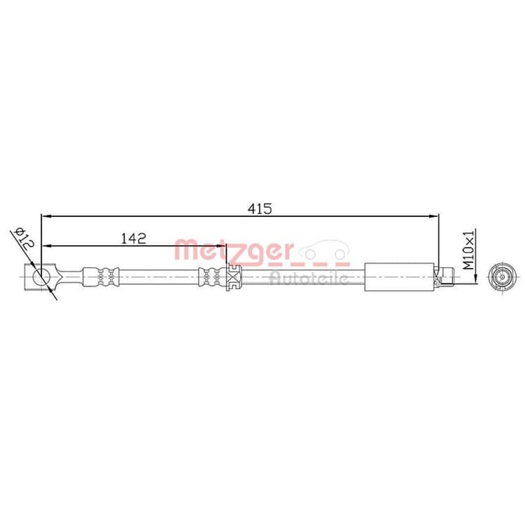 Metzger Bremsschlauch vorne rechts Opel Signum Vectra Saab 9-3 von METZGER
