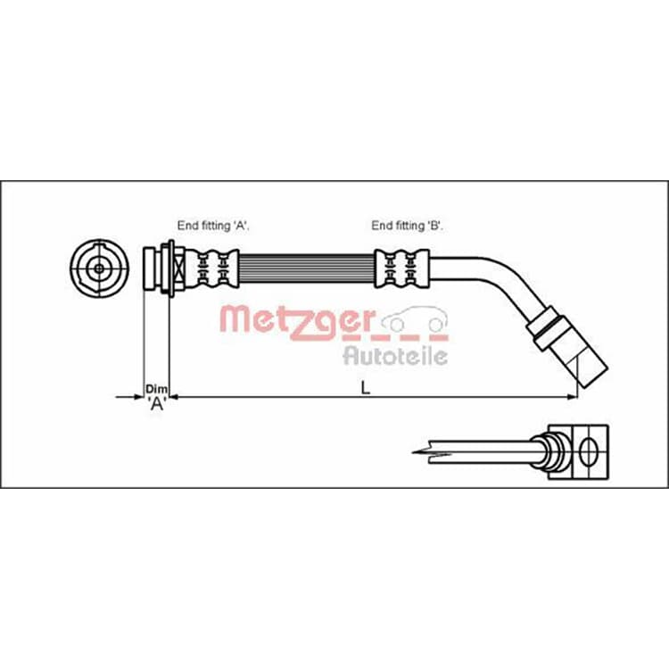 Metzger Bremsschlauch vorne rechts Opel Sintra von METZGER