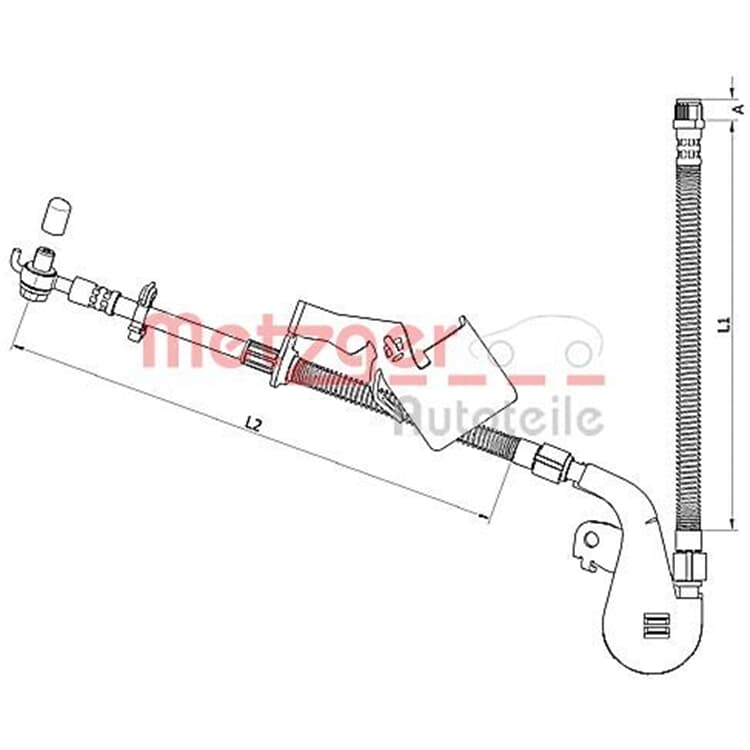 Metzger Bremsschlauch vorne rechts Peugeot 407 von METZGER