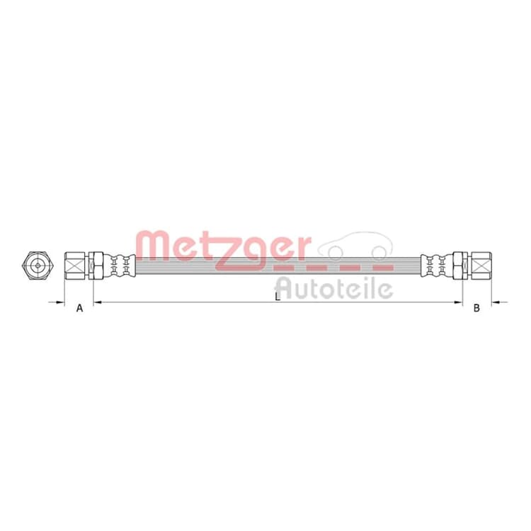 Metzger Bremsschlauch vorne rechts Porsche 911 von METZGER