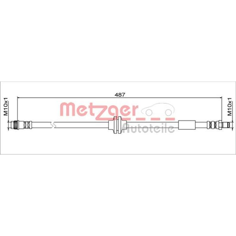 Metzger Bremsschlauch vorne rechts Renault Twingo Smart Forfour Fortwo von METZGER