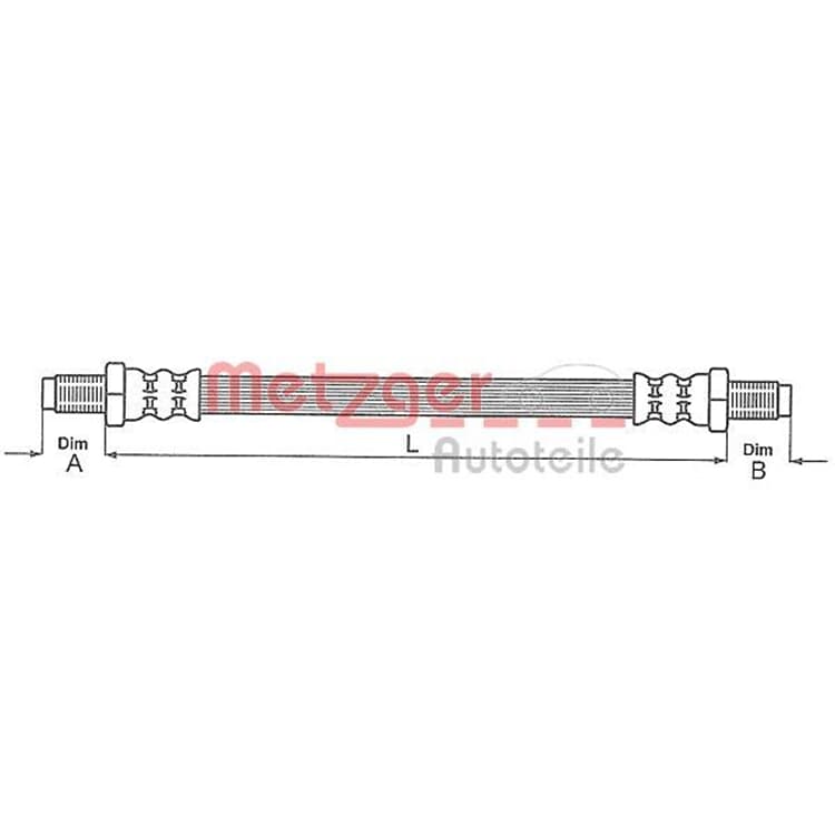 Metzger Bremsschlauch vorne rechts Saab 900 von METZGER