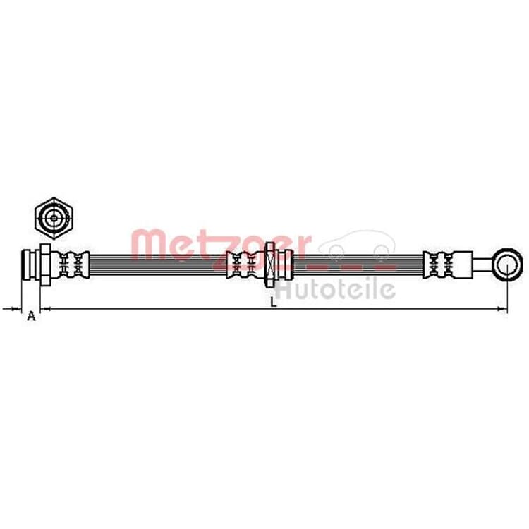 Metzger Bremsschlauch vorne rechts Suzuki Alto von METZGER