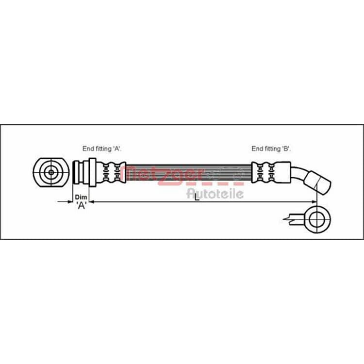 Metzger Bremsschlauch vorne rechts Suzuki Samurai Sj413 von METZGER