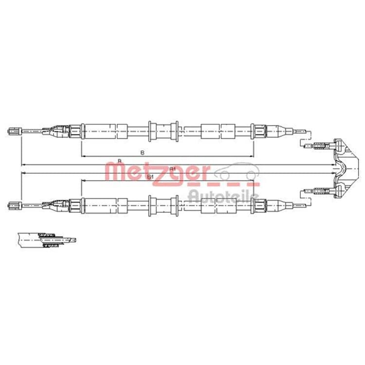 Metzger Bremsseil f?r Trommelbremse hinten Opel Combo + Tou von METZGER