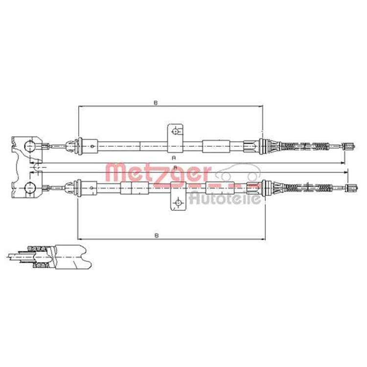 Metzger Bremsseil hinten Ford Courier Fiesta von METZGER