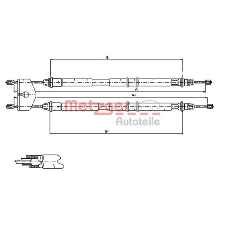 Metzger Bremsseil hinten Ford Fiesta Fusion Mazda 2 -9/07 von METZGER