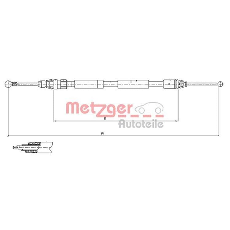 Metzger Bremsseil hinten links Nissan Primastar Opel Rivaro Renault Trafic II von METZGER