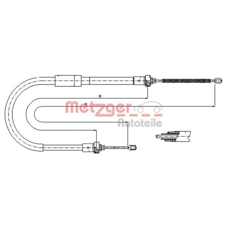 Metzger Bremsseil hinten links Renault Clio III von METZGER