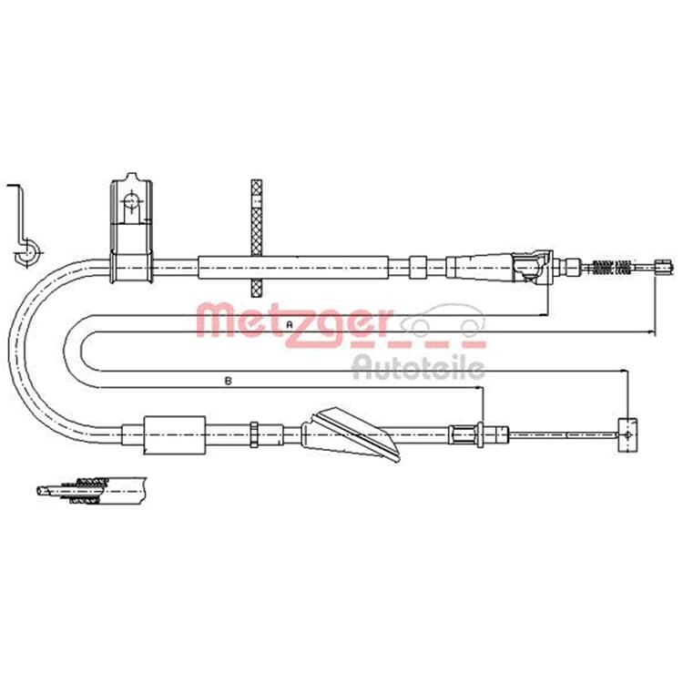 Metzger Bremsseil hinten links Suzuki Ignis II von METZGER