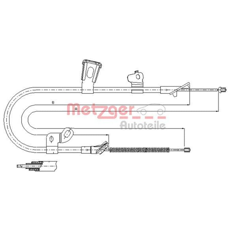 Metzger Bremsseil hinten links Toyota Yaris P1 von METZGER