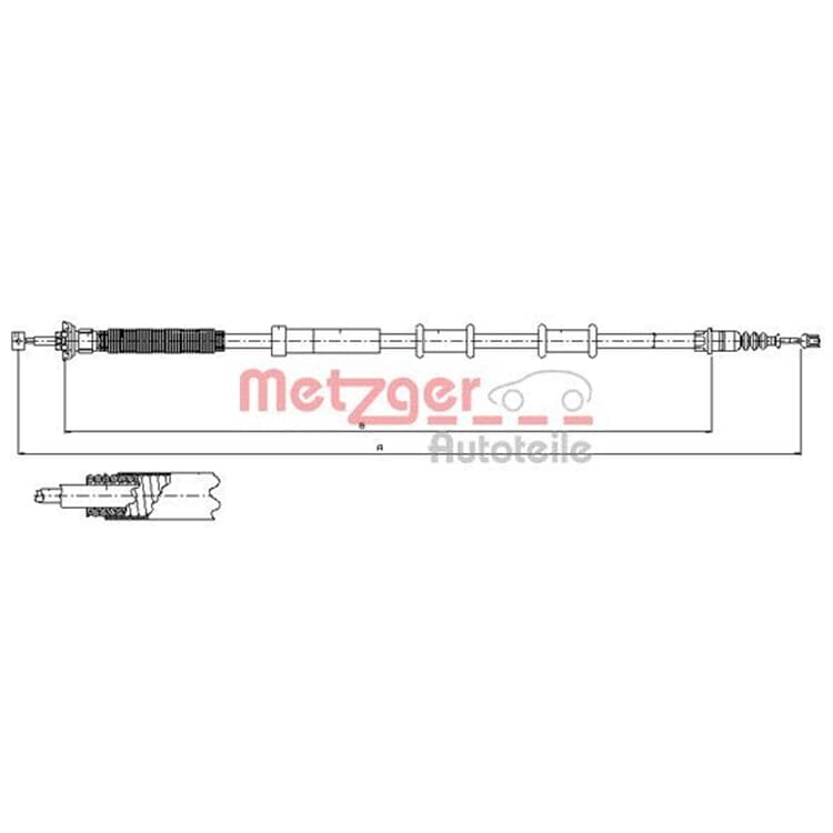 Metzger Bremsseil hinten rechts Fiat Grande Punto 199 von METZGER