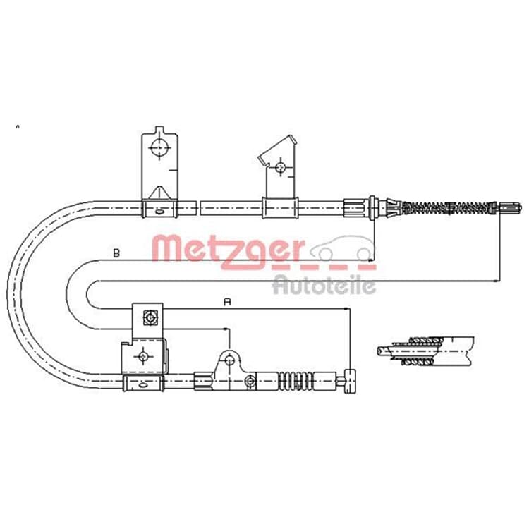 Metzger Bremsseil hinten rechts Nissan Micra K11 1,0-1,5 von METZGER