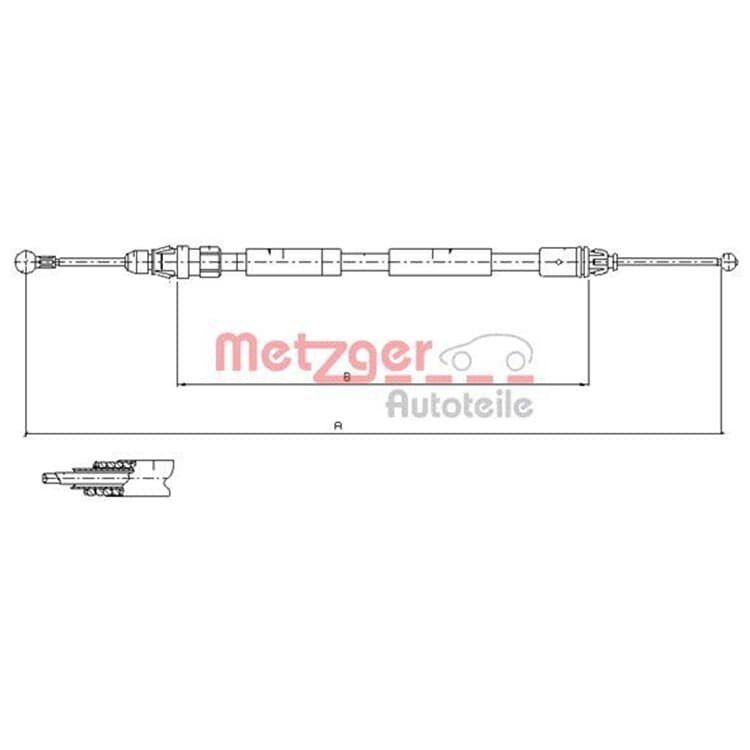 Metzger Bremsseil hinten rechts Nissan Primastar Opel Vivaro Renault Trafic II von METZGER