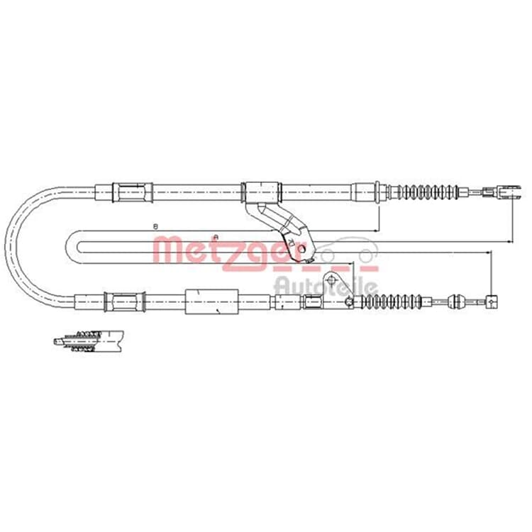 Metzger Bremsseil hinten rechts Toyota Avensis T22 von METZGER