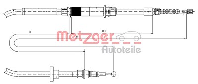 Metzger Handbremsseil Hinterachse [Hersteller-Nr. 10.7484] für VW von METZGER