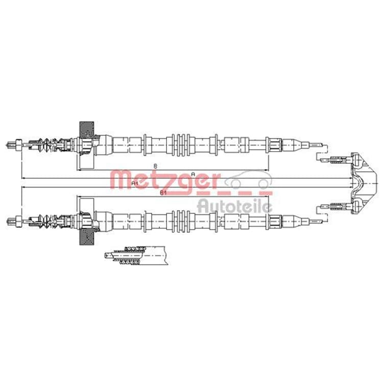 Metzger Handbremsseil hinten Opel Zafira A von METZGER