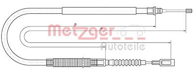 Metzger Handbremsseil Scheibenbremse Hinterachse [Hersteller-Nr. 10.4728] für Citroën, Fiat, Peugeot von METZGER