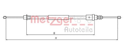 Metzger Handbremsseil Scheibenbremse Hinterachse [Hersteller-Nr. 10.6215] für Peugeot von METZGER