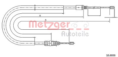 Metzger Handbremsseil Scheibenbremse Hinterachse [Hersteller-Nr. 10.6036] für Peugeot von METZGER