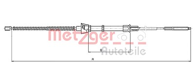 Metzger Handbremsseil Trommelbremse Hinterachse [Hersteller-Nr. 10.7134] für Seat, VW von METZGER