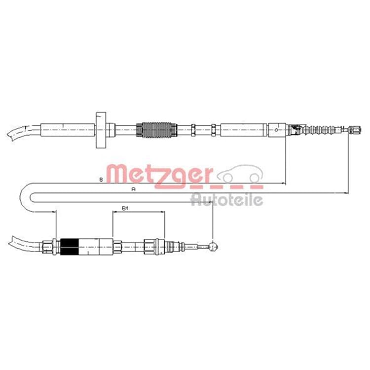 Metzger Handbremsseil hinten Audi A4 von METZGER