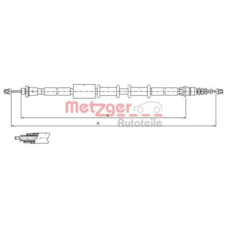 Metzger Handbremsseil hinten Fiat Barchetta von METZGER