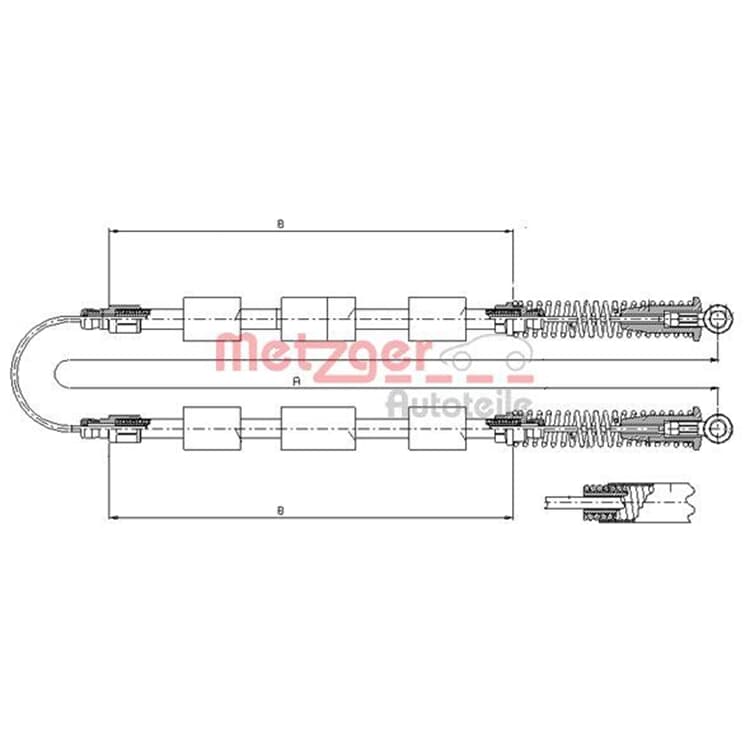 Metzger Handbremsseil hinten Fiat Cinquecento Seicento von METZGER