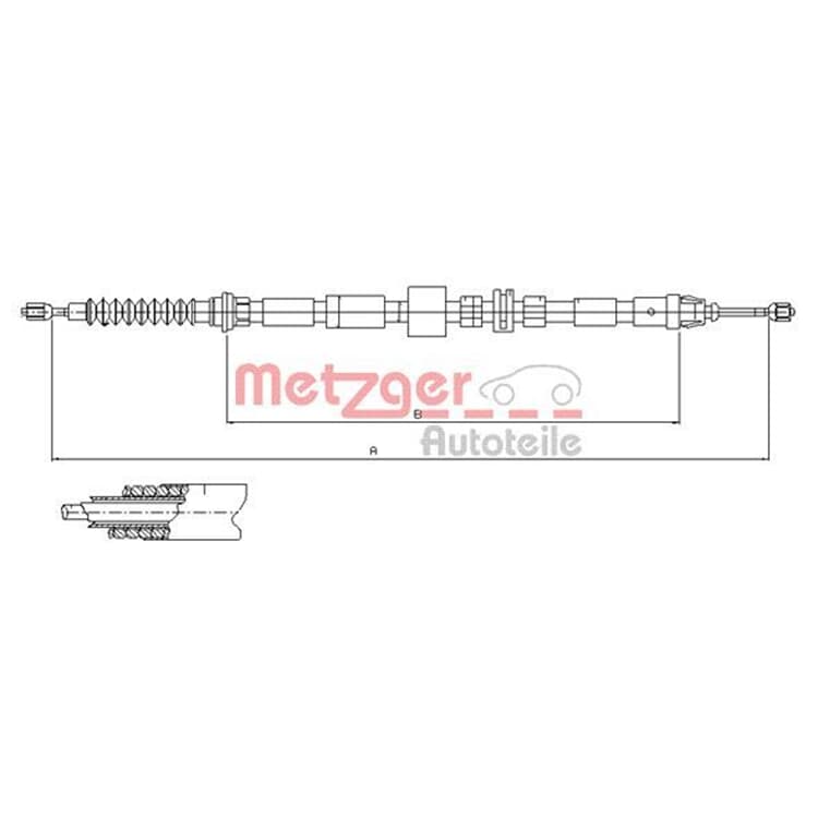 Metzger Handbremsseil hinten Ford Mondeo 3 von METZGER