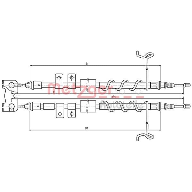 Metzger Handbremsseil hinten Ford Tourneo Transit von METZGER