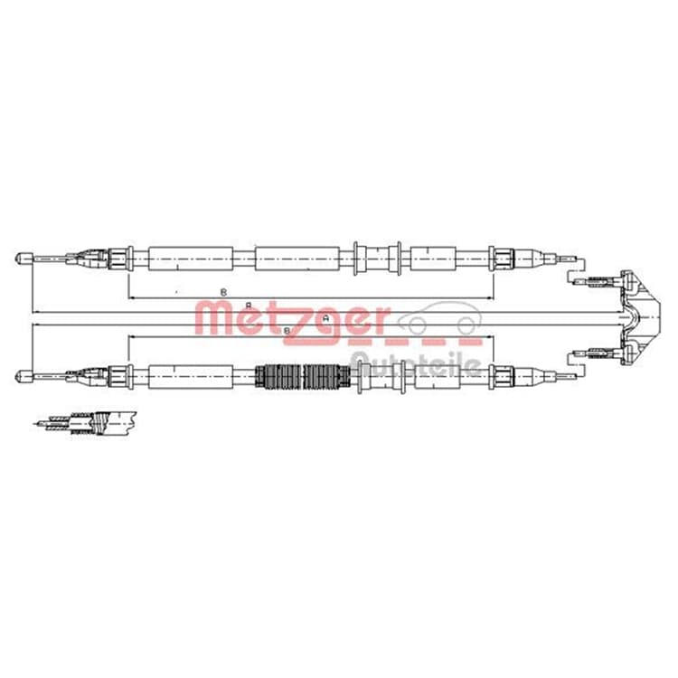 Metzger Handbremsseil hinten Opel Astra G von METZGER