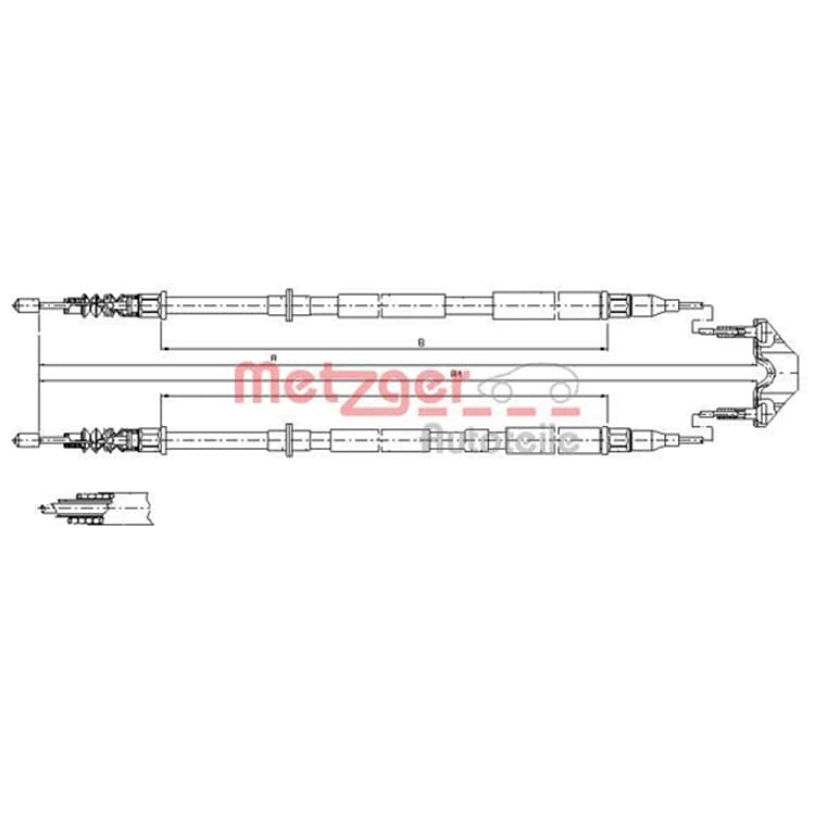 Metzger Handbremsseil hinten Opel Astra H von METZGER