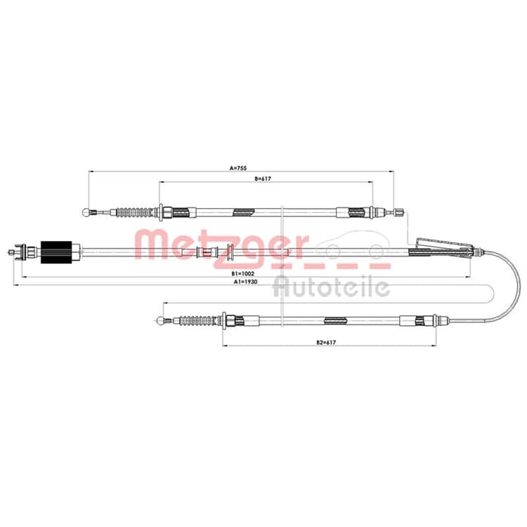 Metzger Handbremsseil hinten Opel Astra J von METZGER