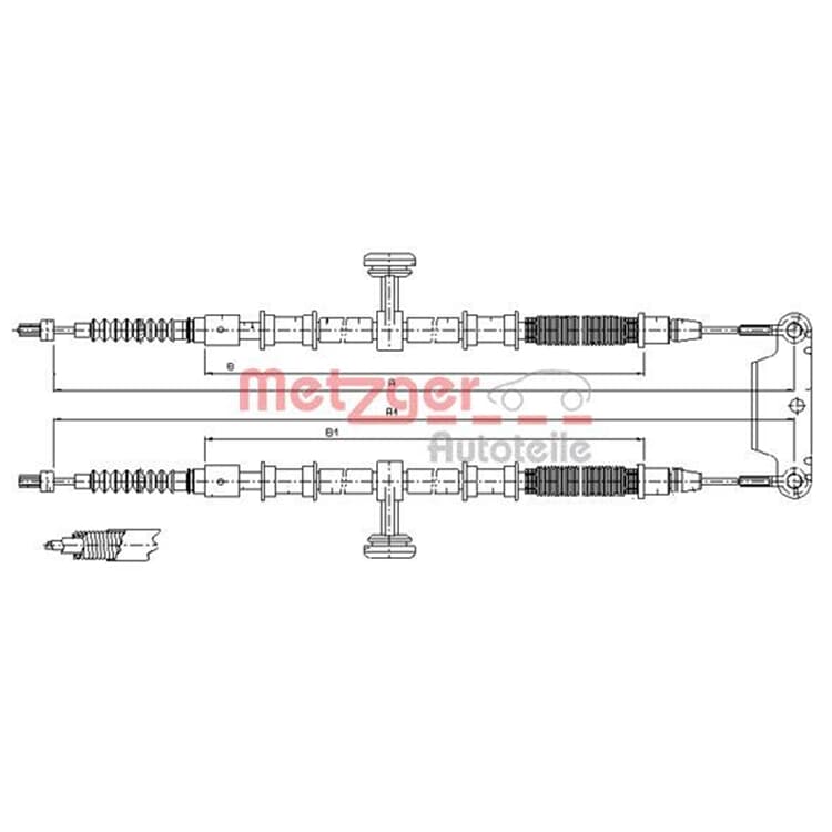 Metzger Handbremsseil hinten Opel Vectra C von METZGER