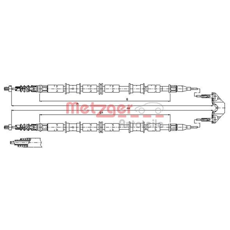 Metzger Handbremsseil hinten Opel Zafira A von METZGER