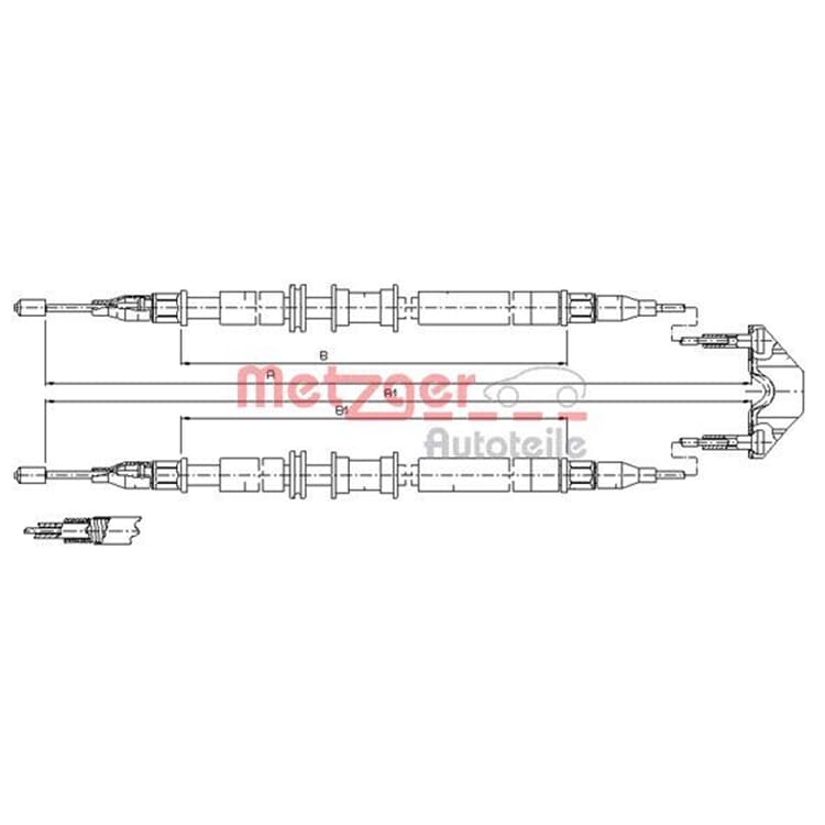 Metzger Handbremsseil hinten Opel Zafira A von METZGER