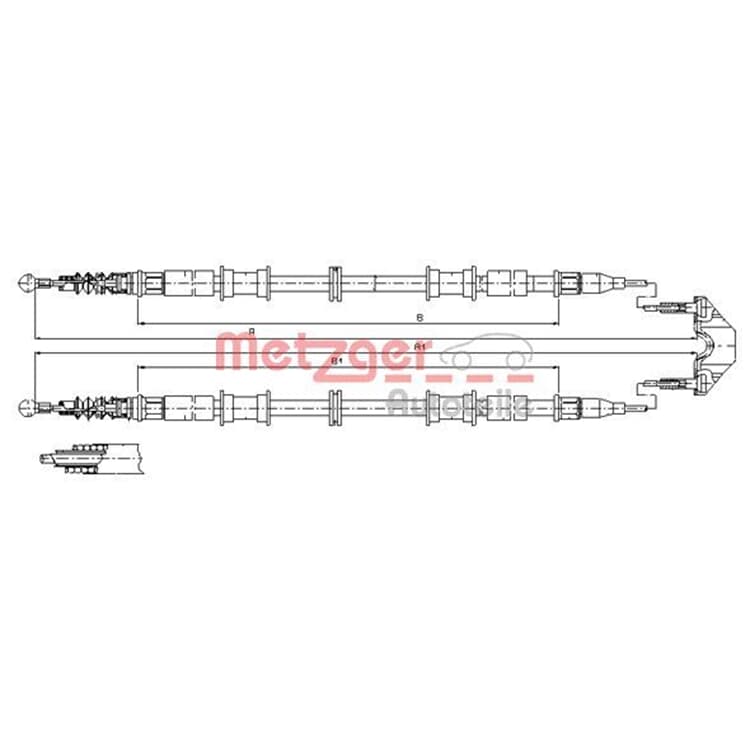 Metzger Handbremsseil hinten Opel Zafira A von METZGER