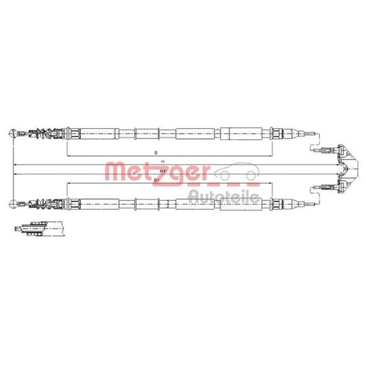 Metzger Handbremsseil hinten Opel Zafira B von METZGER