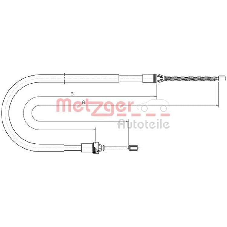 Metzger Handbremsseil hinten Peugeot 206 206+ von METZGER