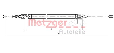 Metzger Handbremsseil hinten [Hersteller-Nr. 10.7139] für Seat, Skoda, VW von METZGER