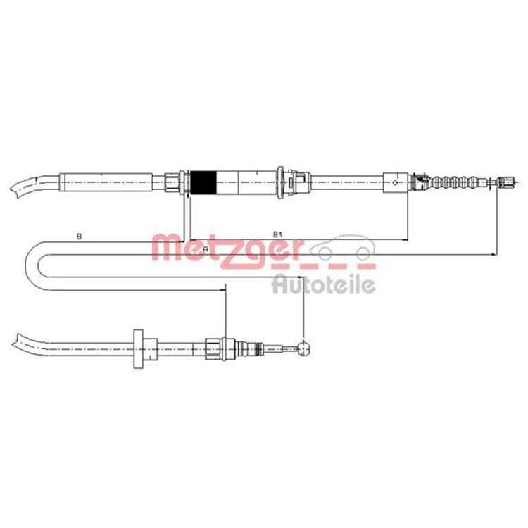 Metzger Handbremsseil hinten VW Passat 3B von METZGER