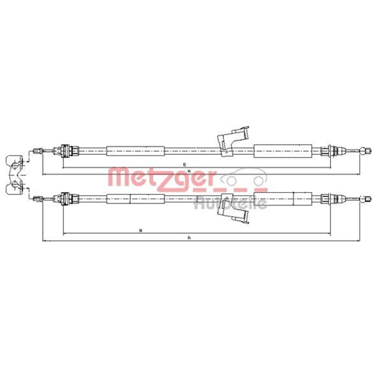 Metzger Handbremsseil hinten Volvo S40 V50 von METZGER