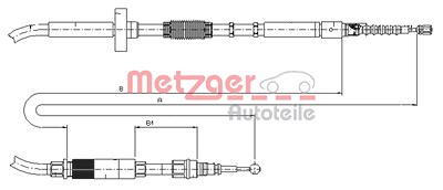 Metzger Handbremsseil hinten links+rechts [Hersteller-Nr. 10.7531] für Audi von METZGER