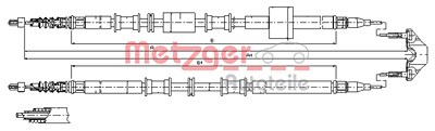 Metzger Handbremsseil hinten links+rechts [Hersteller-Nr. 11.5766] für Opel von METZGER