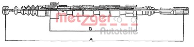 Metzger Handbremsseil hinten links+rechts [Hersteller-Nr. 10.746] für VW von METZGER