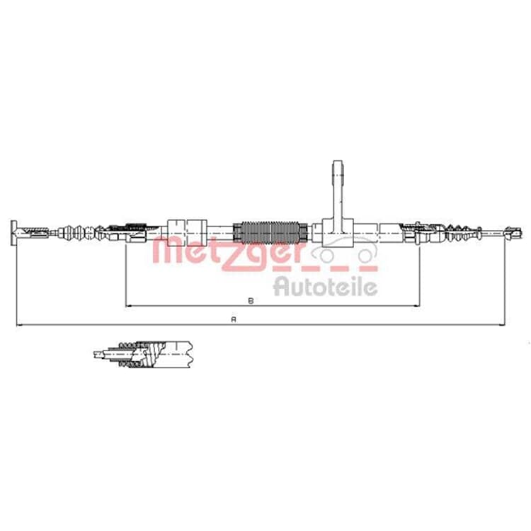 Metzger Handbremsseil hinten links Alfa Romeo 147 von METZGER