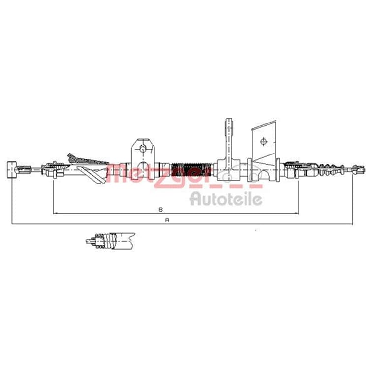 Metzger Handbremsseil hinten links Alfa Romeo 166 von METZGER