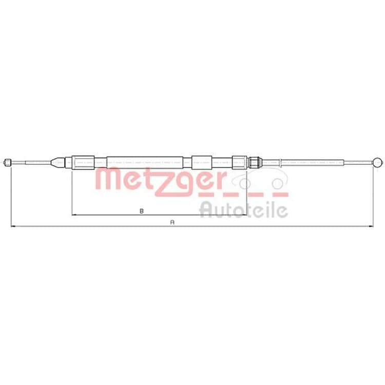 Metzger Handbremsseil hinten links BMW 5er E60 von METZGER